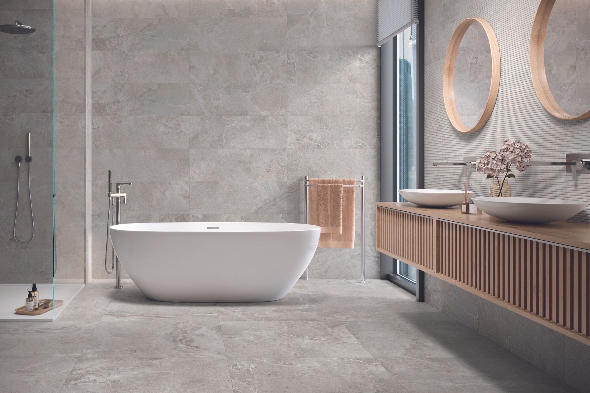 Fliese Steinoptik grau 80x80cm Dome Ash