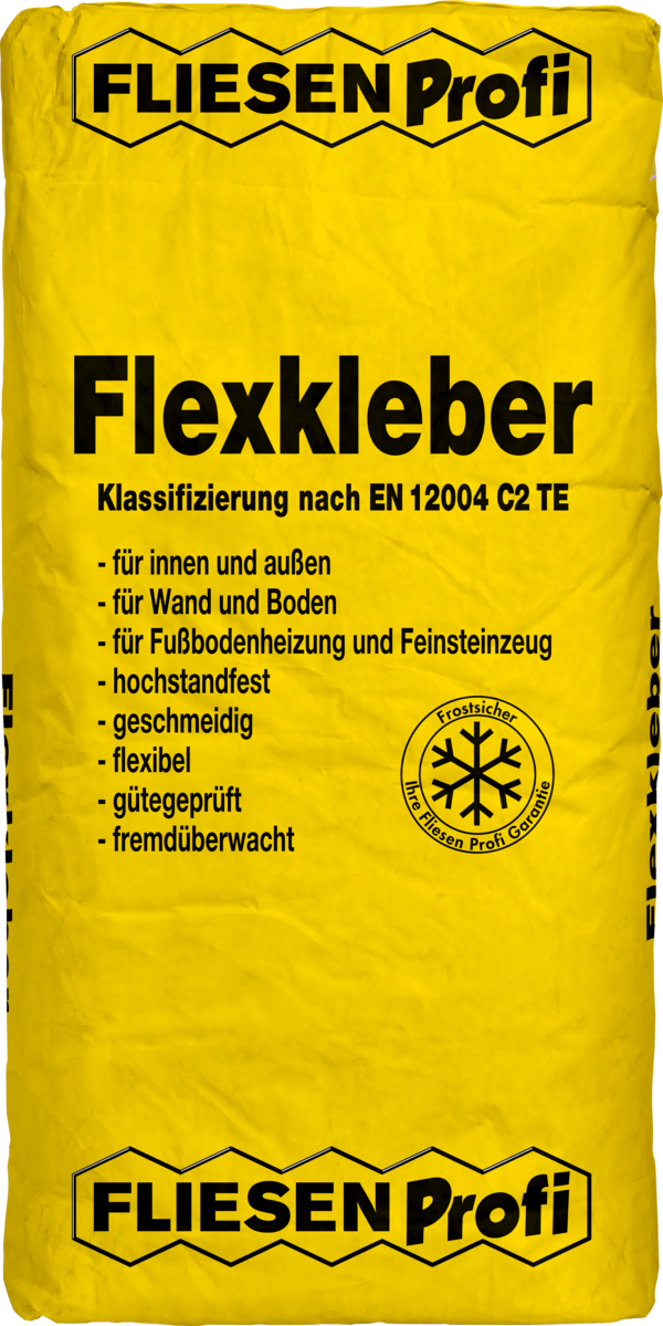 Fliesenkleber günstig Flexkleber Dünnbettmörtel Fliesen-Profi 20kg  C2TE gemäß EN 12004