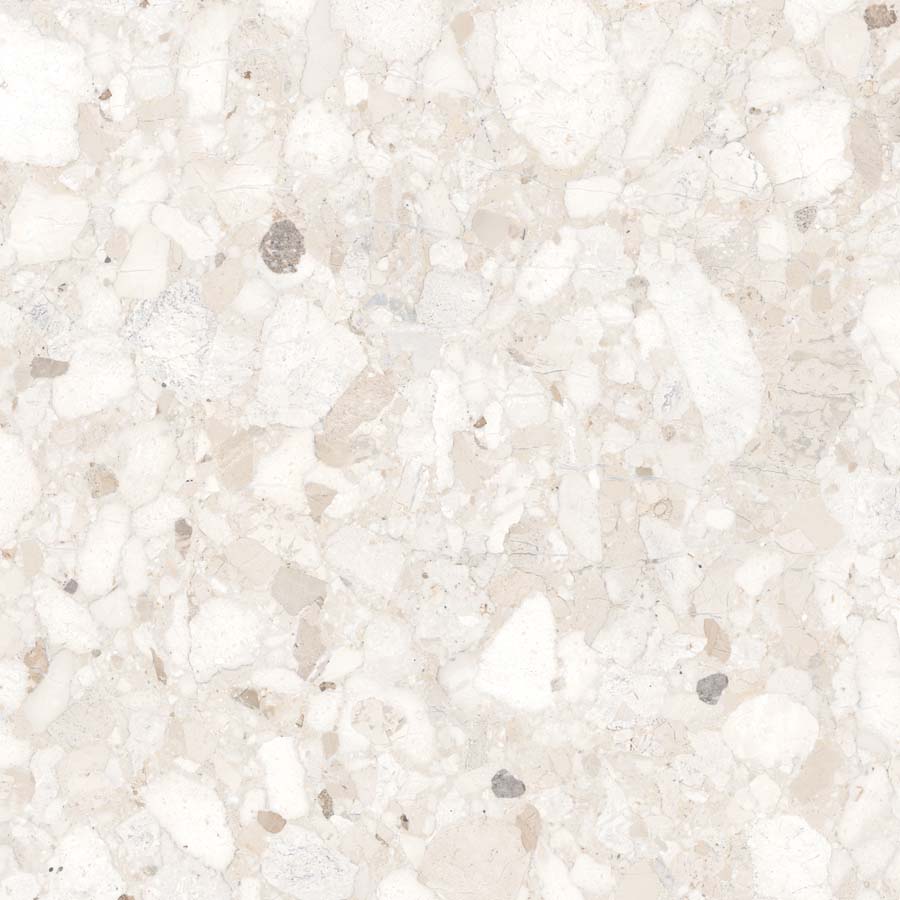 Fliese Terrazzo-Steinoptik creme matt 90x90 cm "Veni Ivory" rektifiziert