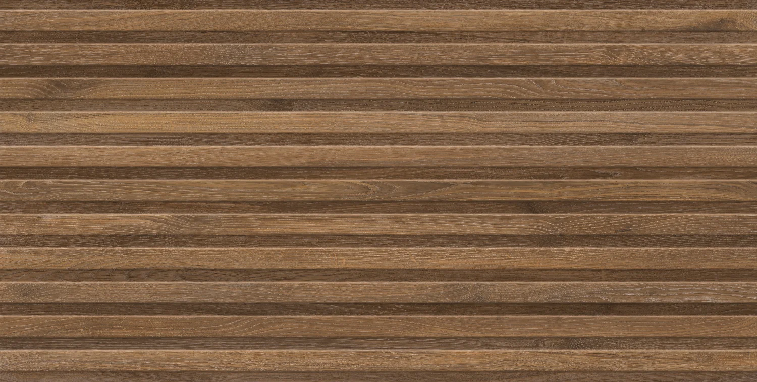 Wandfliese Holzoptik Geowood Streifen-Dekor Eiche dunkelbraun