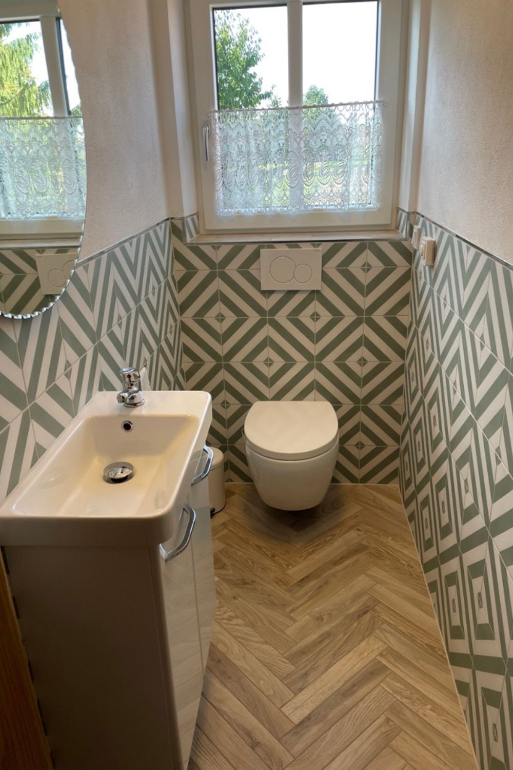 Fliese Patchwork Dekor Zementoptik grün weiß Contrasti Tappeto 10 Ragno by Marazzi