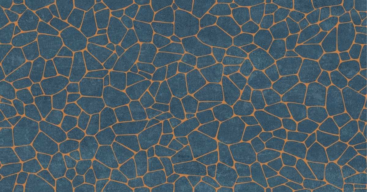 Dekorfliese in Schildkrötenoptik blau 60x120 cm "Fantasy Berlin Blue" Feinsteinzeug rektifiziert