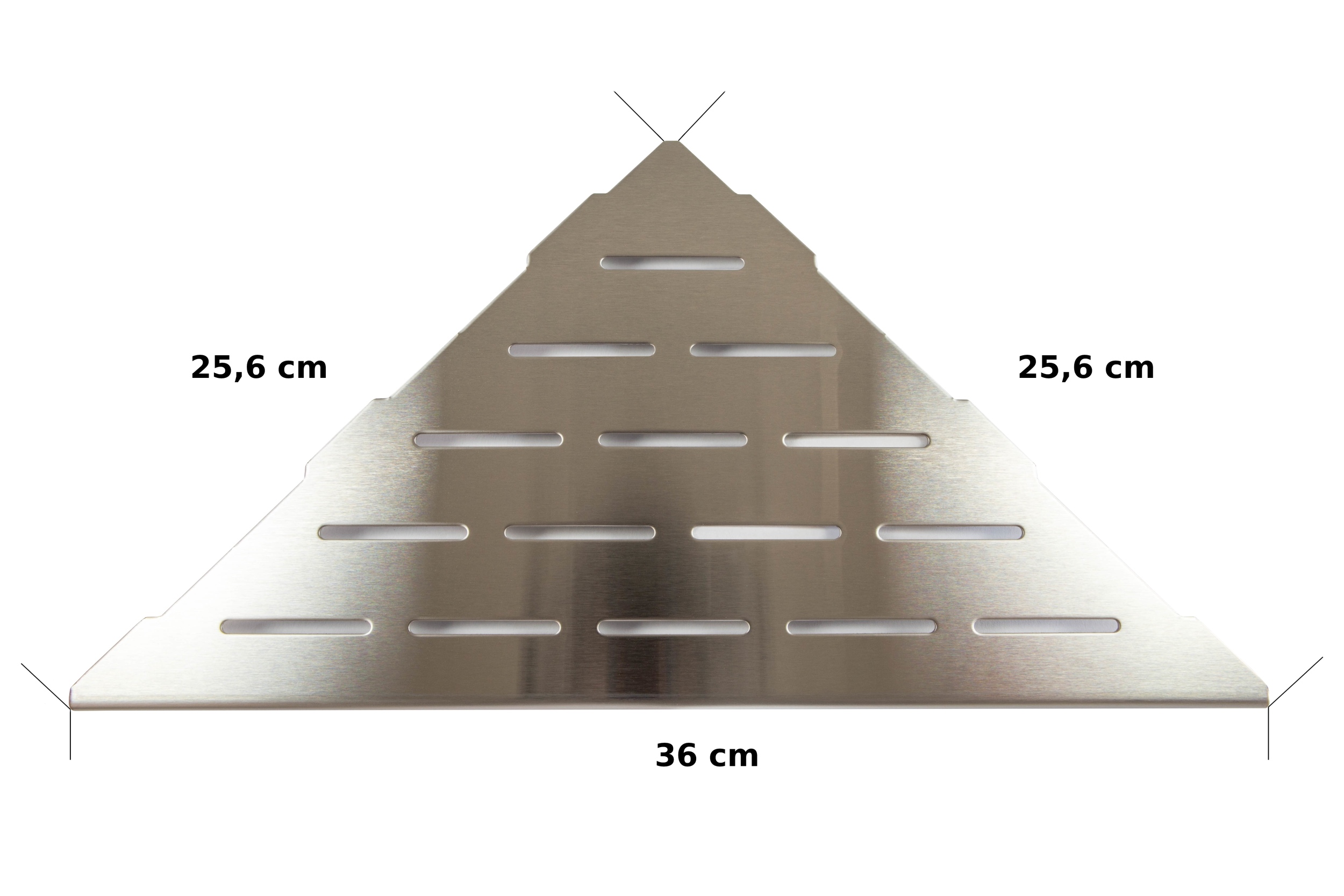 Maße Fliesenprofi Duschablage Dreieck Edelstahl silber Eckregal für Fliesenfugen
