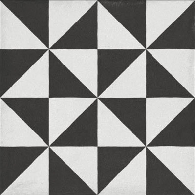 Fliese Patchwork Dekor Zementoptik schwarz weiß 20x20 cm "Contrasti Tappeto 8" Ragno by Marazzi