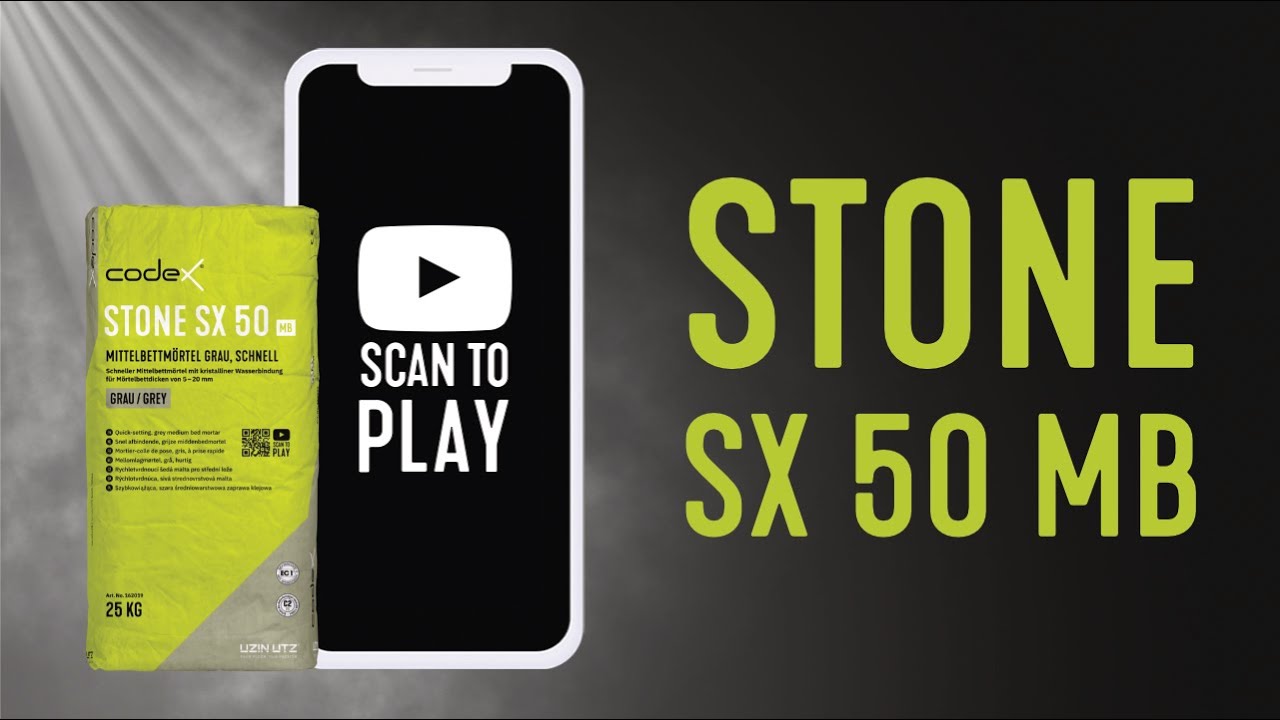 Fliesenkleber Natursteinmörtel "Codex Stone SX 50"Mittelbettmörtel Flexkleber für Naturstein & Fliesen 25 kg