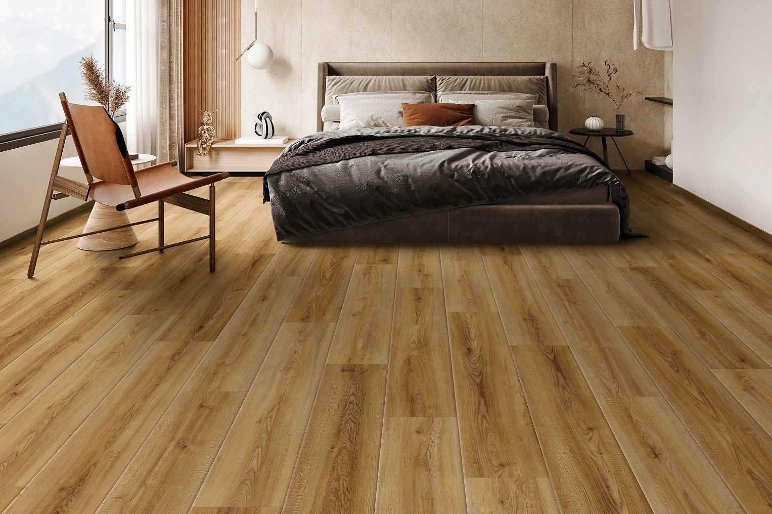 Laminat gebürstete Eichenoberfläche Braun-Mix "Wildfire" Eiche Furnierparkett