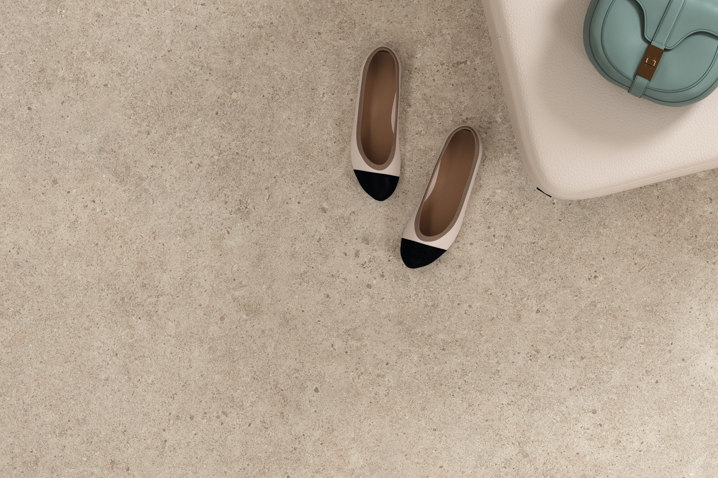 Fliese Steinoptik Atlas Concorde Boost Stone Ivory creme beige im Schlafzimmer