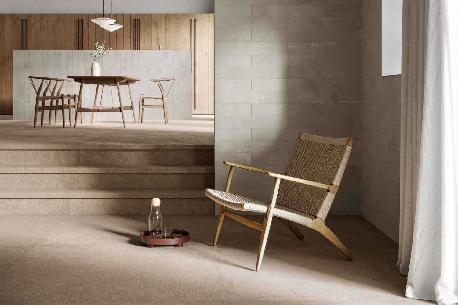 Fliese Natursteinoptik sand-beige "Duo Back Sand" Steinoptik rektifiziert