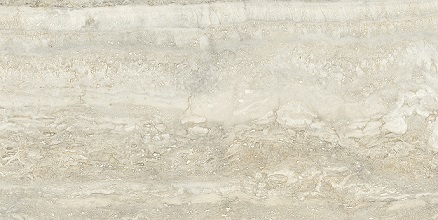 Fliese glamouröse Travertin-Steinoptik glänzend 30x60 cm "Invictus Beige Krystal" rektifiziert