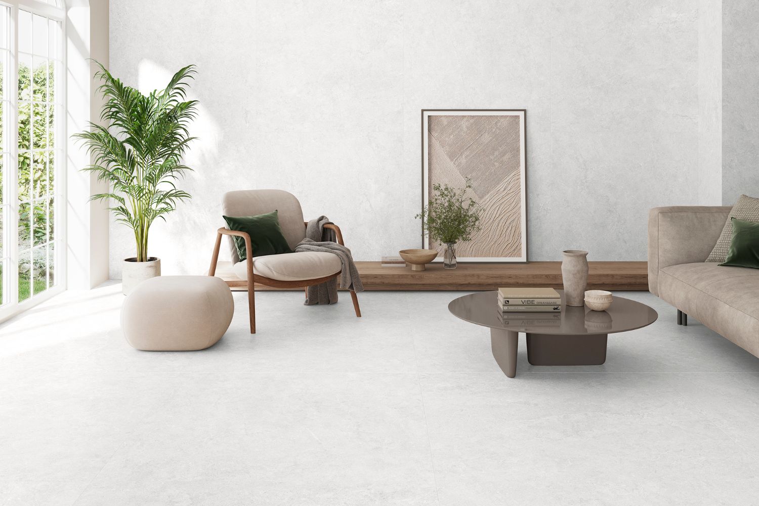 Fliese Steinoptik hellgrau matt "Babilon Artic" Feinsteinzeug rektifiziert