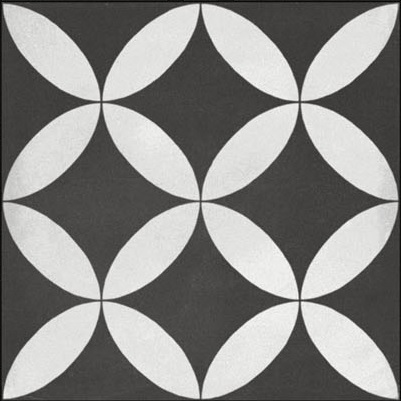 Fliese Patchwork Dekor Zementoptik schwarz Contrasti Antracite Decoro Mix Ragno by Marazzi