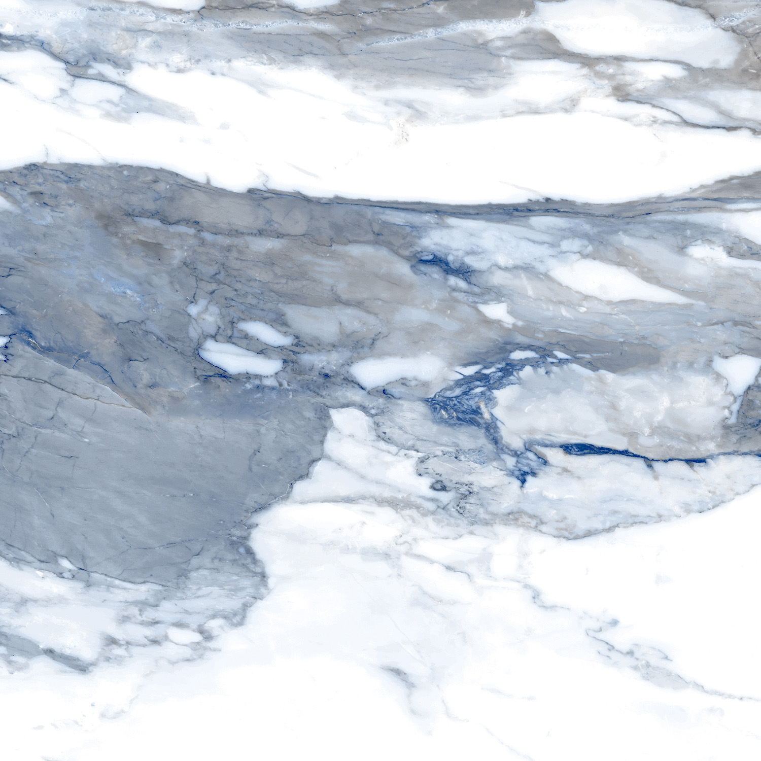 Fliese blau marmoriert Paonazzetto-Marmor-Optik poliert kalibriert Crash Blue