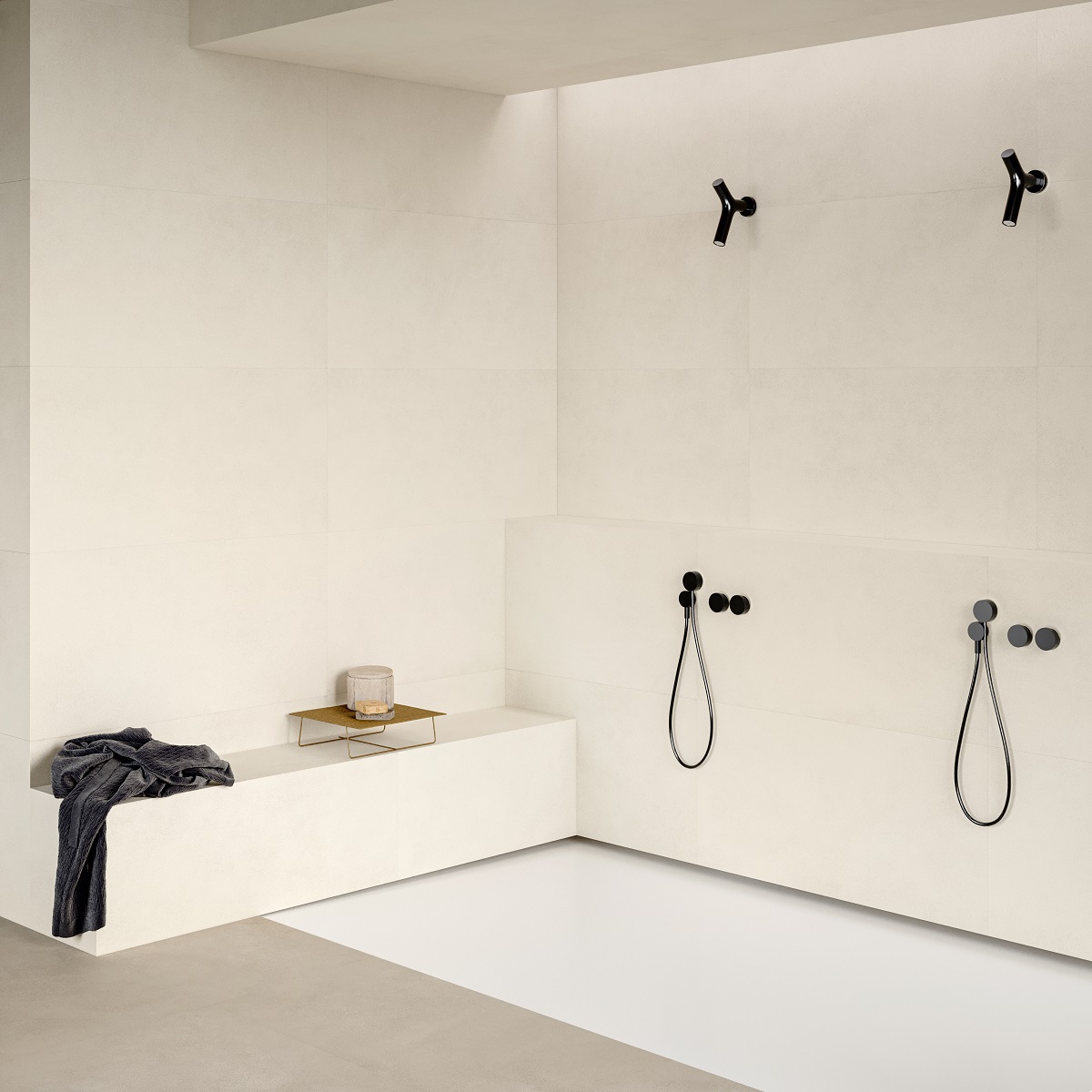 Fliese Betonoptik weiß matt kalibriert Sable Light Sant AgostinoFliese Betonoptik weiß matt kalibriert Sable Light Sant Agostino