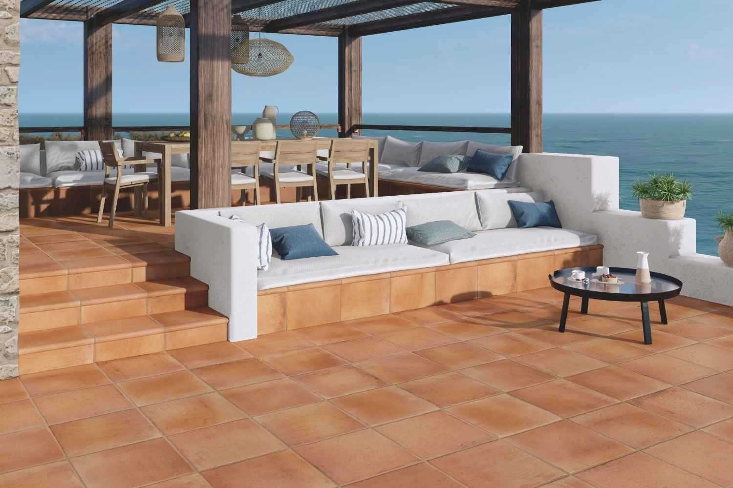 Fliese Terracotta-Steinoptik rustikale Kante "Cotto Rustico Naturale" Feinsteinzeug (Farbmischung nach Zufallsprinzip)