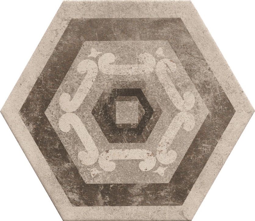Hexagon Fliese Retro-Dekor Vintage 24x27,7 cm "Miami Mix" Sechseck rustikal CIR | 27 zufällige Dekore