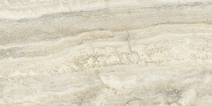 Fliese glamouröse Travertin-Steinoptik glänzend 30x60 cm "Invictus Beige Krystal" rektifiziert
