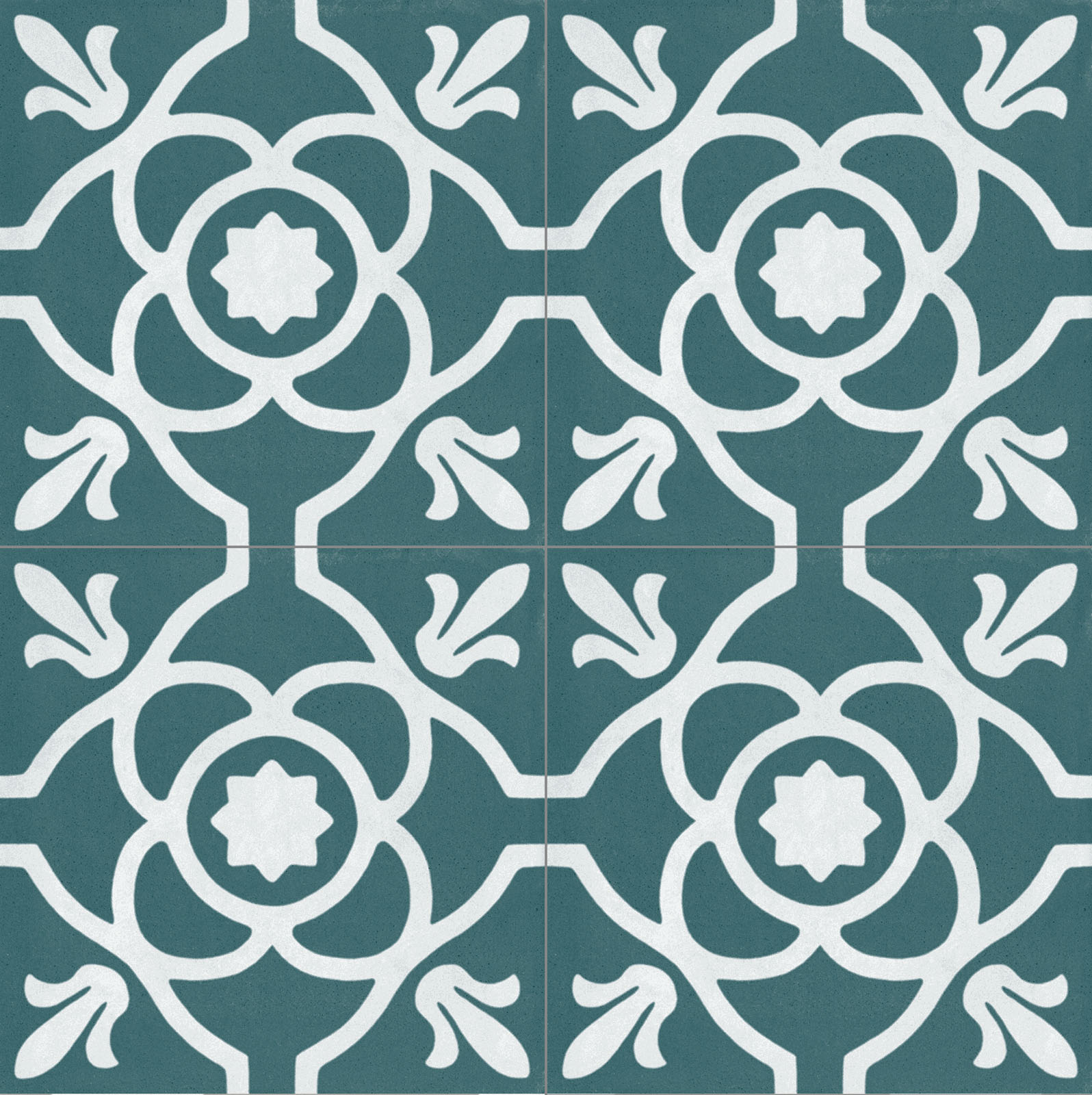 Fliese Patchwork Dekor Zementoptik petrol blau weiß Contrasti Tappeto 11 Ragno by Marazzi