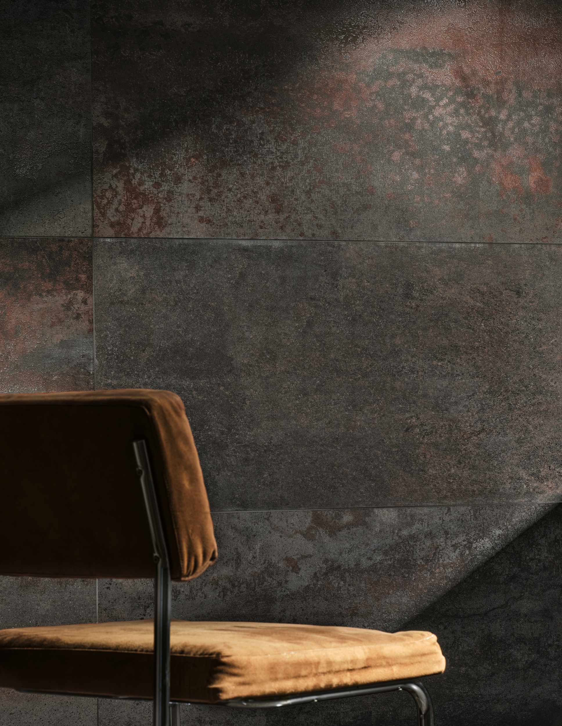 Fliese Metalloptik Serenissima Costruire Metallo Ruggine Bodenfliesen Wandfliesen rotbraun grau