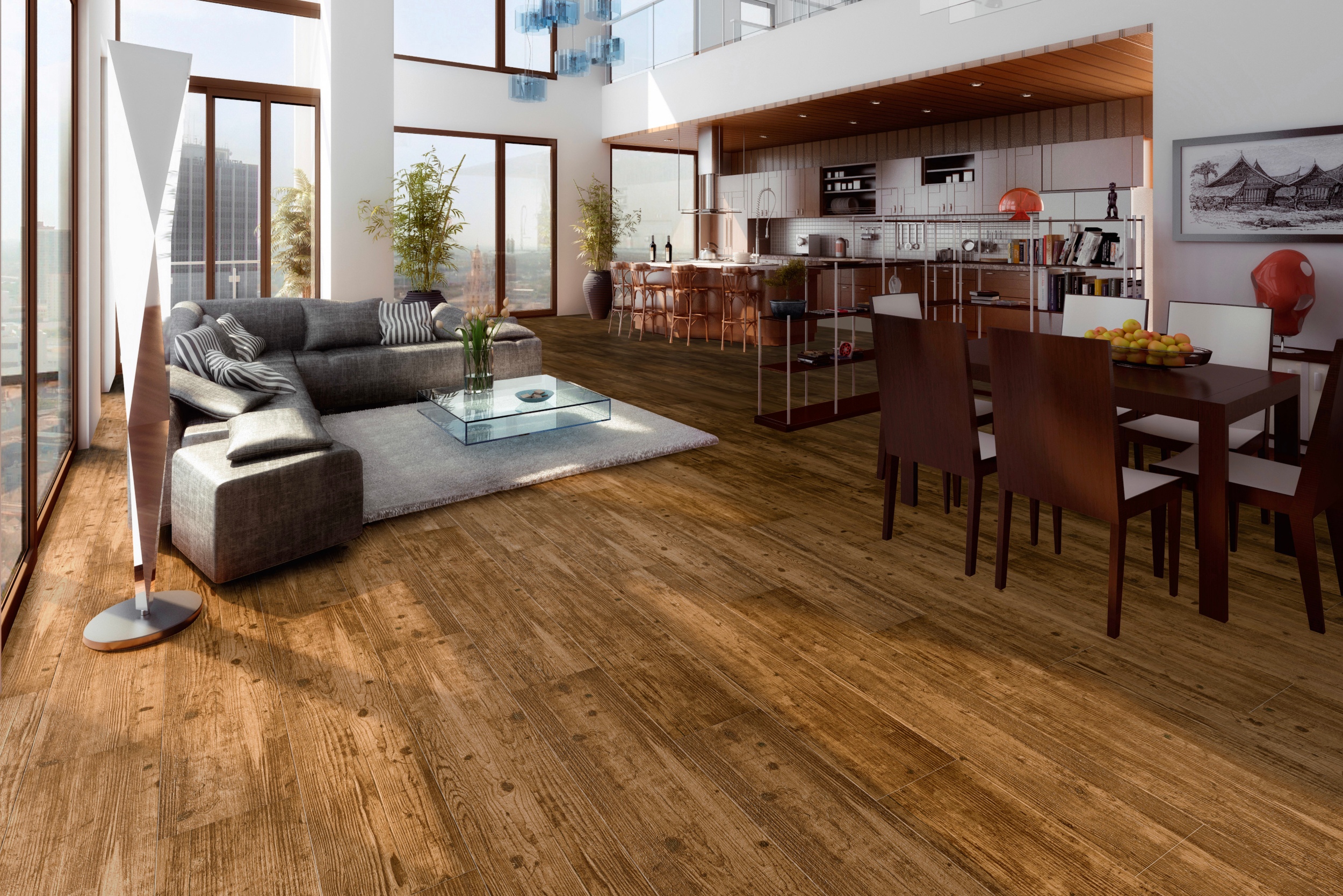 Bodenfliese Vintage Eiche-Holzoptik 23x120 cm Fliese Landhausdiele rustikal