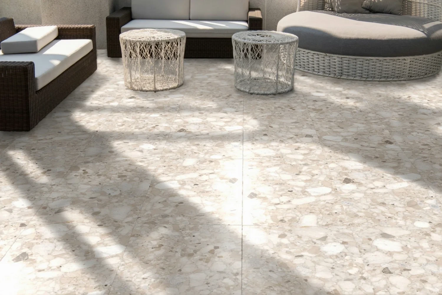 Terrassenplatte Terrazzo-Steinoptik "Venistone Beige"