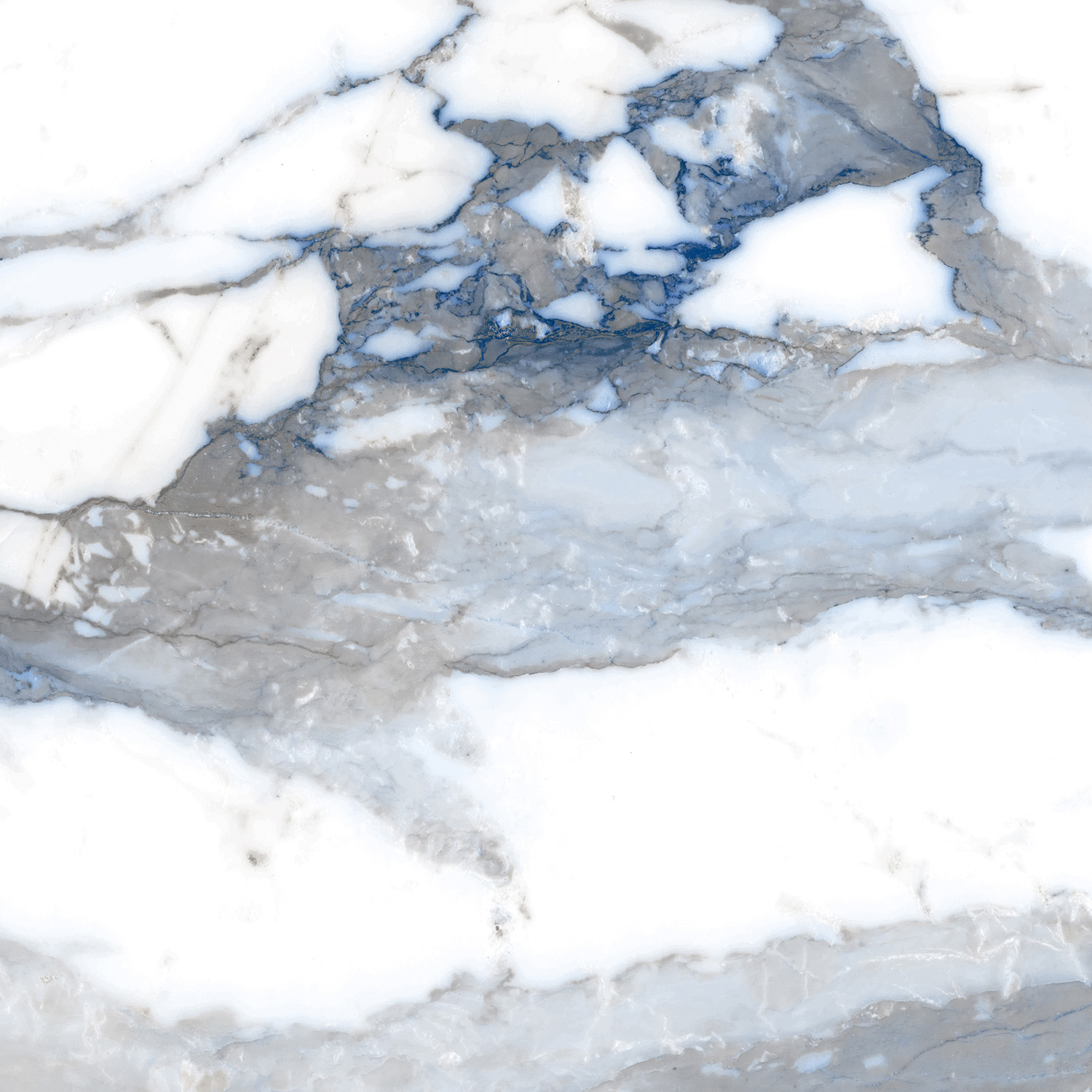 Fliese blau marmoriert Paonazzetto-Marmor-Optik poliert kalibriert Crash Blue