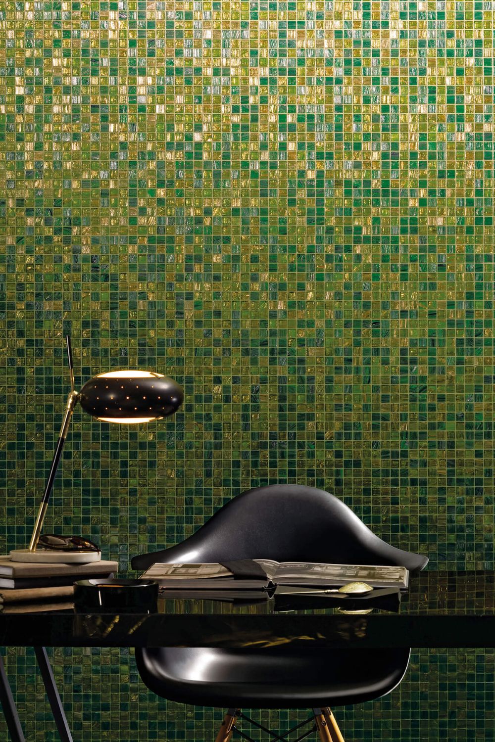 Bisazza Mosaikfliesen "l'Elba" grün glänzend 32,2x32,2cm netzverklebt