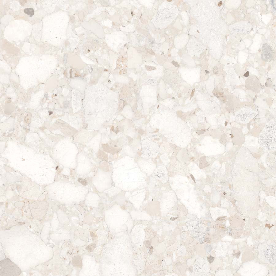 Fliese Terrazzo-Steinoptik creme matt 90x90 cm "Veni Ivory" rektifiziert
