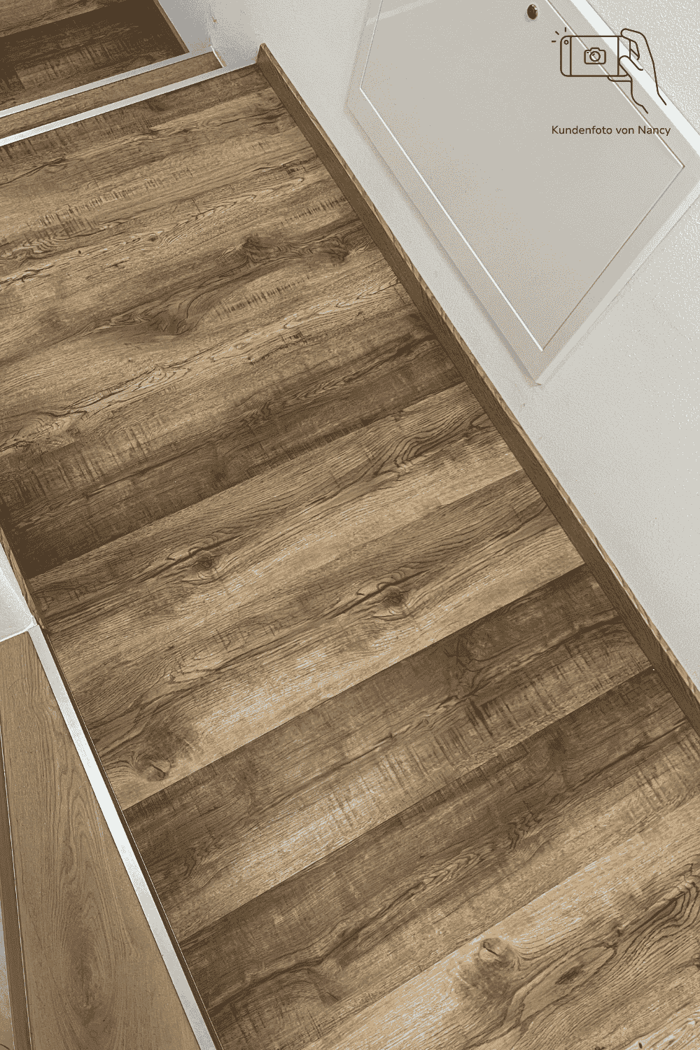 Rigid Klick-Vinyl Holzoptik warme Eiche 152 x 22,8 x 0,5 cm "Rustic Heart Mix XL" Vinylboden mit Trittschalldämmung