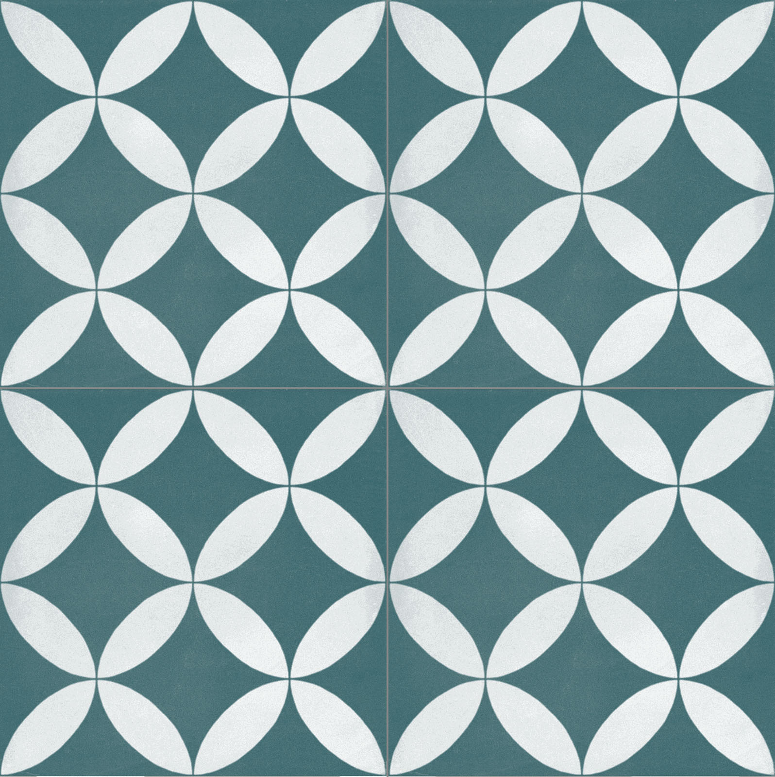 Fliese Patchwork Dekor Zementoptik petrol blau weiß Contrasti Tappeto 13 Ragno by Marazzi-