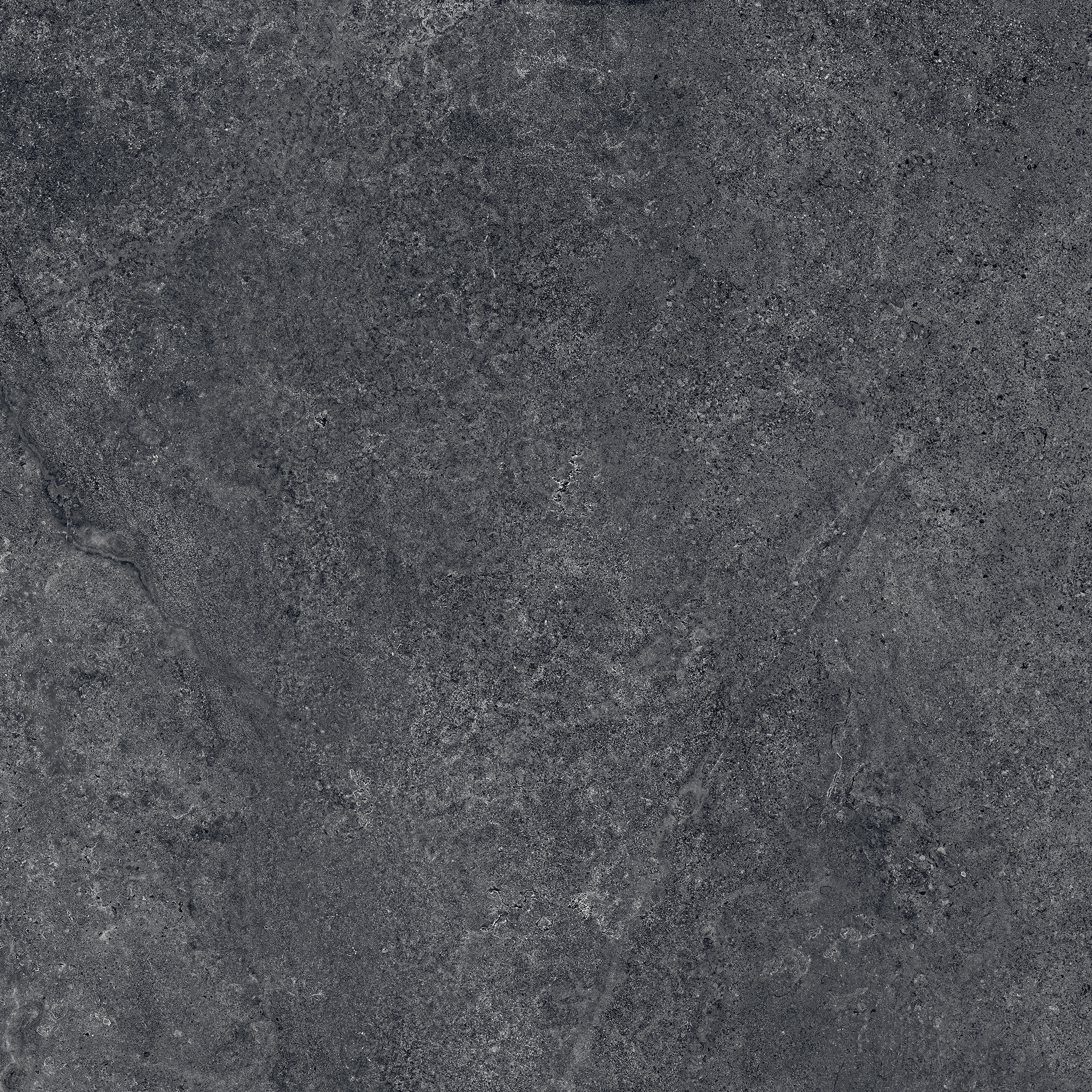 Feinsteinzeug Fliese Steinoptik Sant'Agostino "Bergstone Black" schwarz 90x90 cm rektifiziert