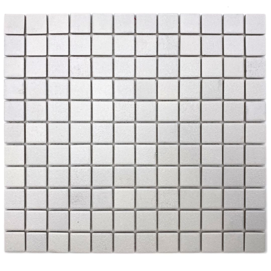Mosaikfliesen weiß matt rutschfest 32,6x30cm auf Netz
