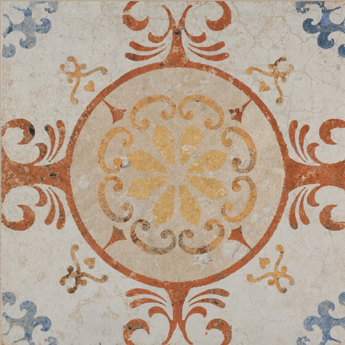 Fliese Dekor Retro "Cotto del Campiano Emiliane Mix" CIR 20x20 cm (Farbmischung nach Zufallsprinzip)