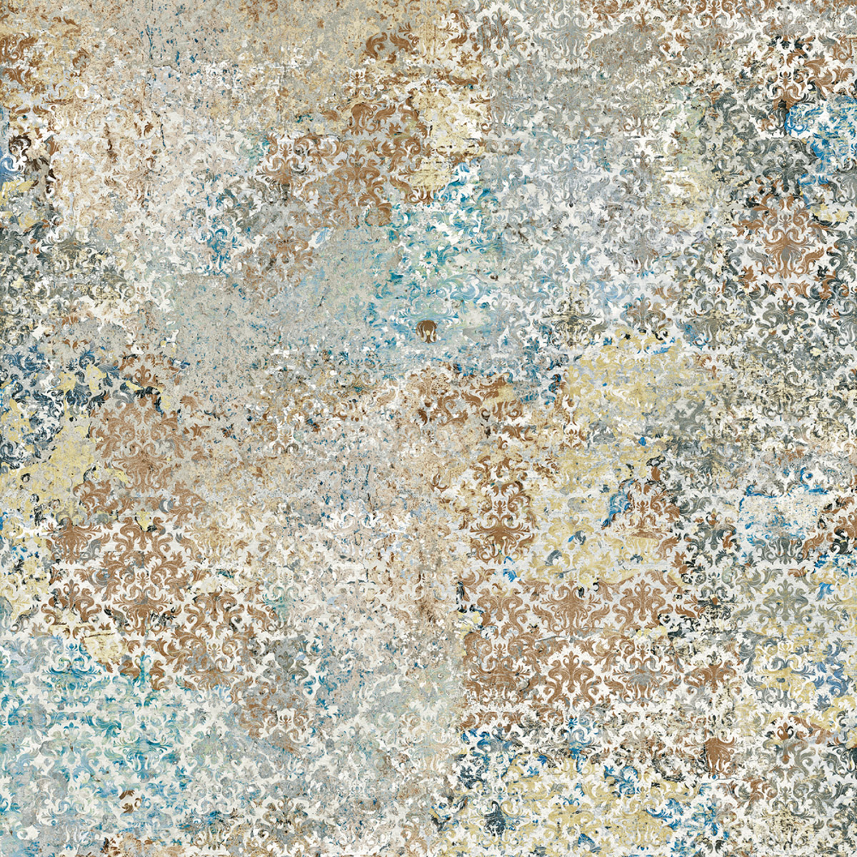 Retro Fliese Vintage Teppichoptik 100x100 cm „Carpet Vestige natural“ Dekorfliese Feinsteinzeug