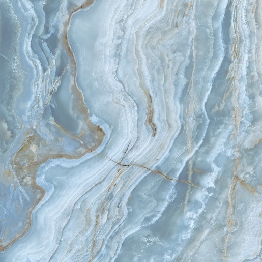 Fliese Achat-Marmoroptik blau "Onice Iride Cobalto" glänzend