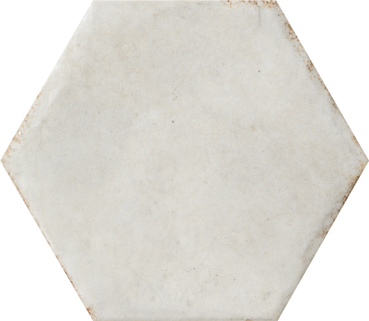 Fliese Hexagon Vintage Shabby "Cotto del Campiano Bianco Antico" 15,8x15,8cm CIR weiß