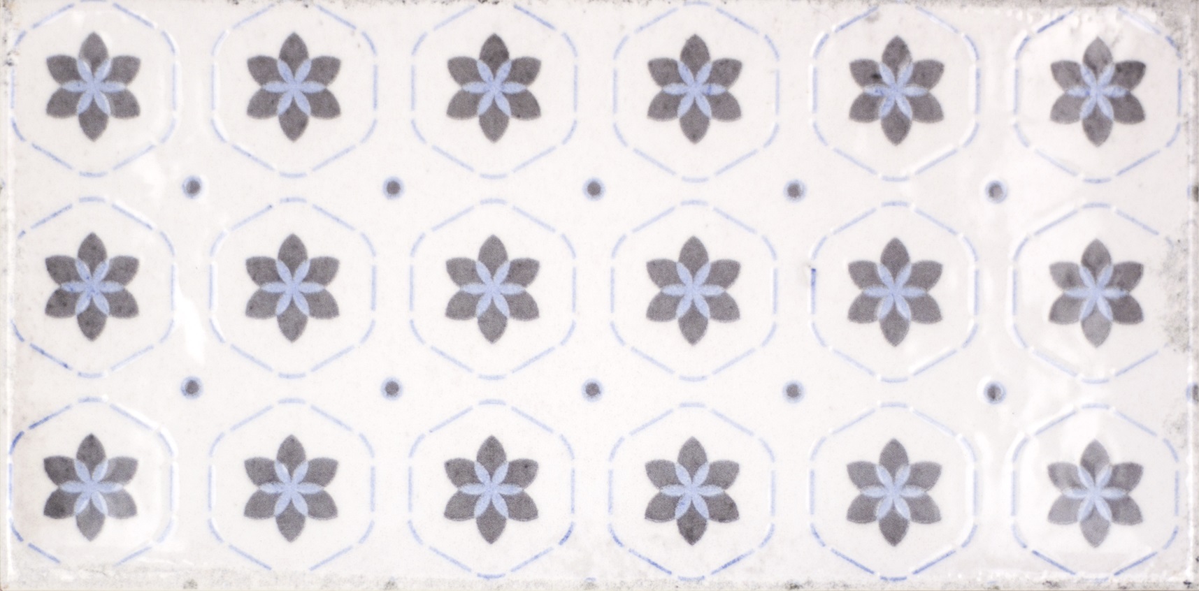 Dekorfliese Mix mediterran Retro Vintage blau glänzend Vita Mare Decor Mix Fabresa