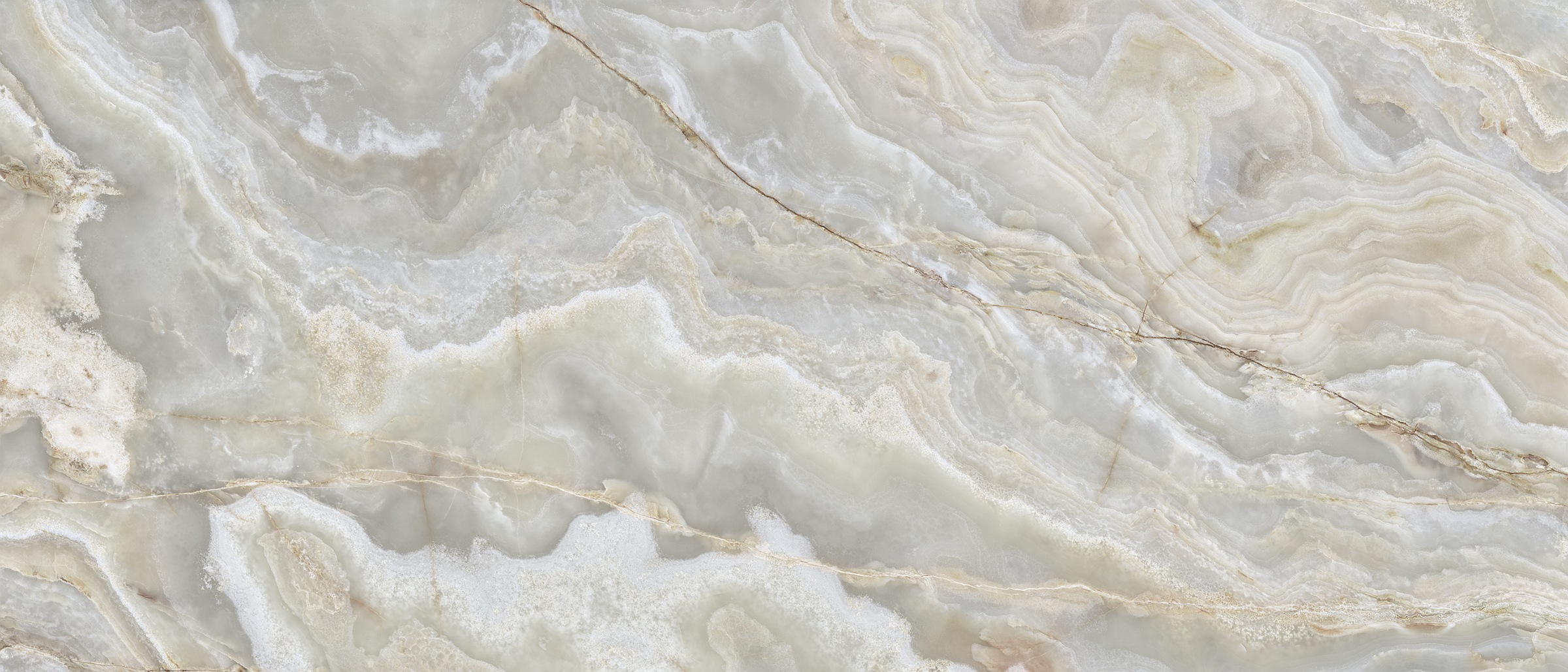 XXL-Fliese Marmoroptik Onice Iride Argento 120x280 cm beige creme Großformat-Fliese La Fabbrica