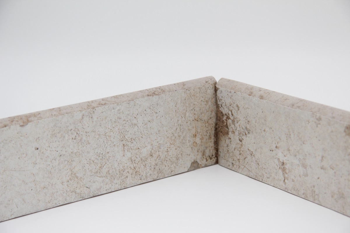 Fliesensockel Vintage Retro 6,5x40 cm "Havana Sugar Cane (Bianco)" CIR weiß-grau