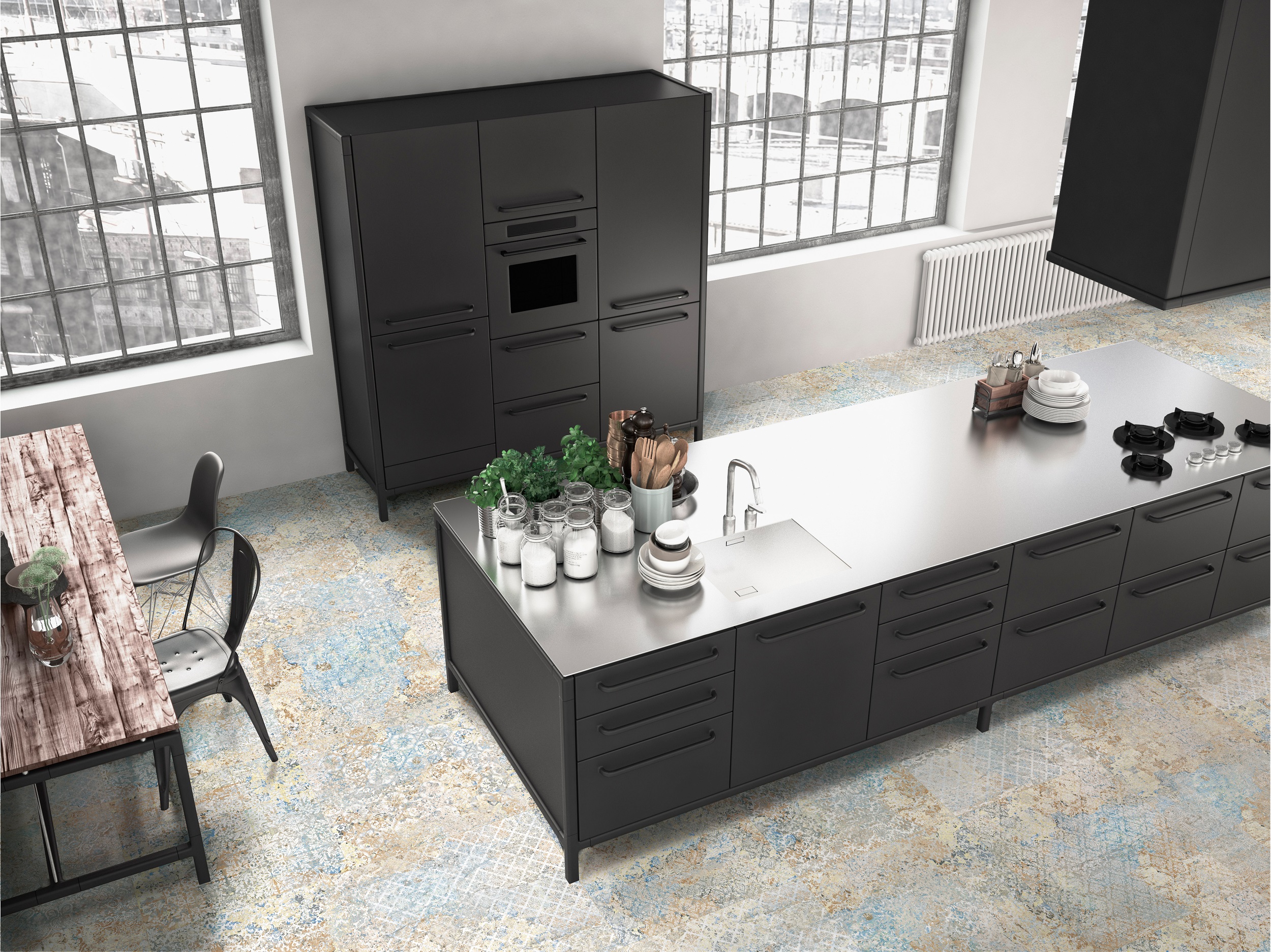 Fliese Ornamente Dekor Vintage Teppichoptik Carpet Vestige natural auch bekannt als Caresanablot