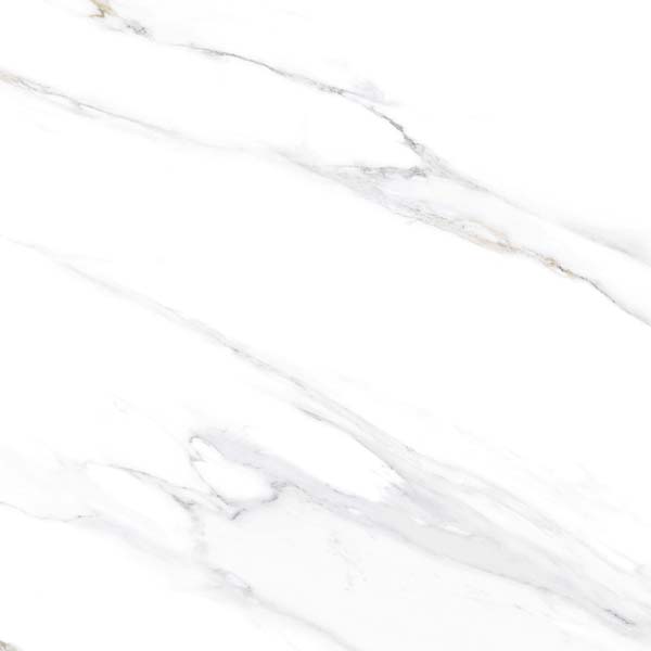 Fliese Marmoroptik weiß gold 60x60 cm marmoriert "Aurora Gold" glänzend rektifiziert