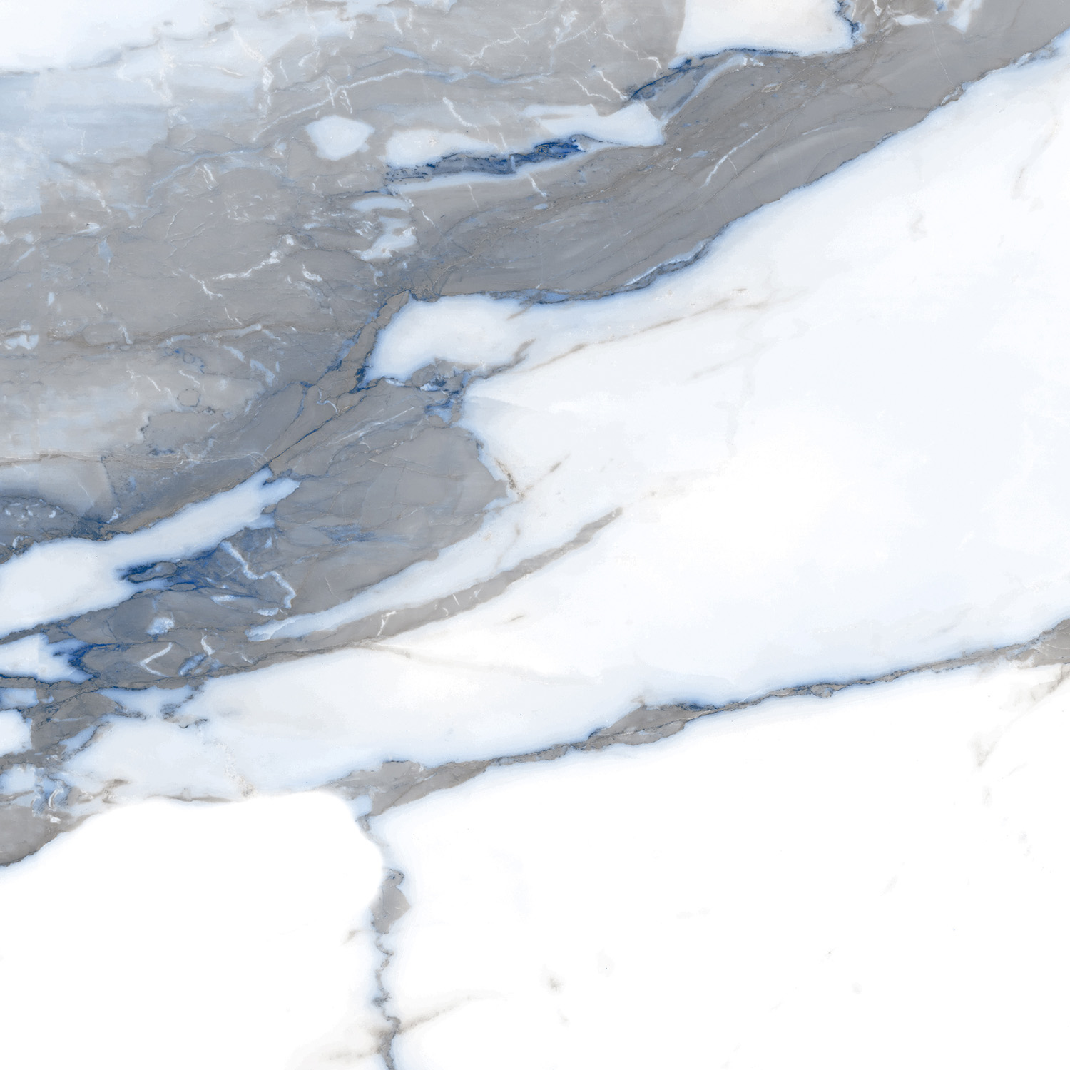 Fliese blau marmoriert Paonazzetto-Marmor-Optik poliert kalibriert Crash Blue