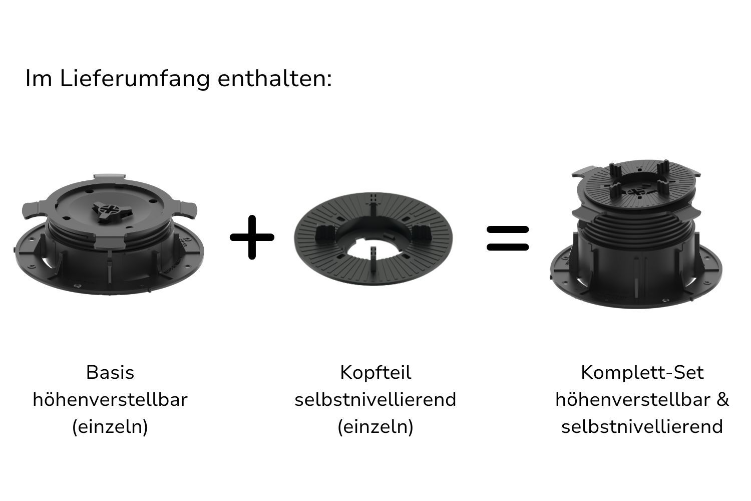Stelzlager für Terrassenplatten höhenverstellbar & selbstnivellierend mit 4 mm Fuge "Easy"