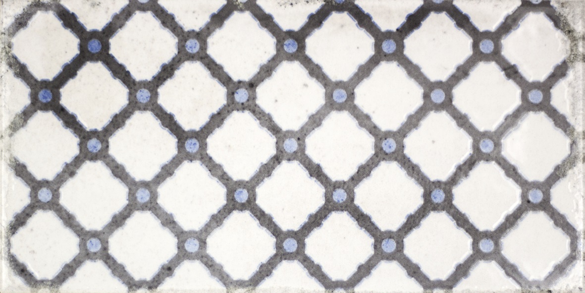 Dekorfliese Mix mediterran Retro Vintage blau glänzend Vita Mare Decor Mix Fabresa