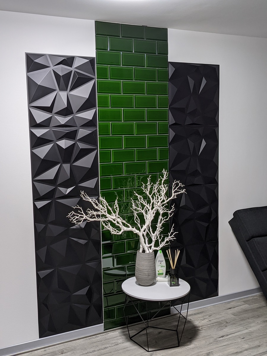 Metro Fliese dunkelgrün victorian green glänzend Wandfliese Bad, Küche Facettenfliese Fabresa