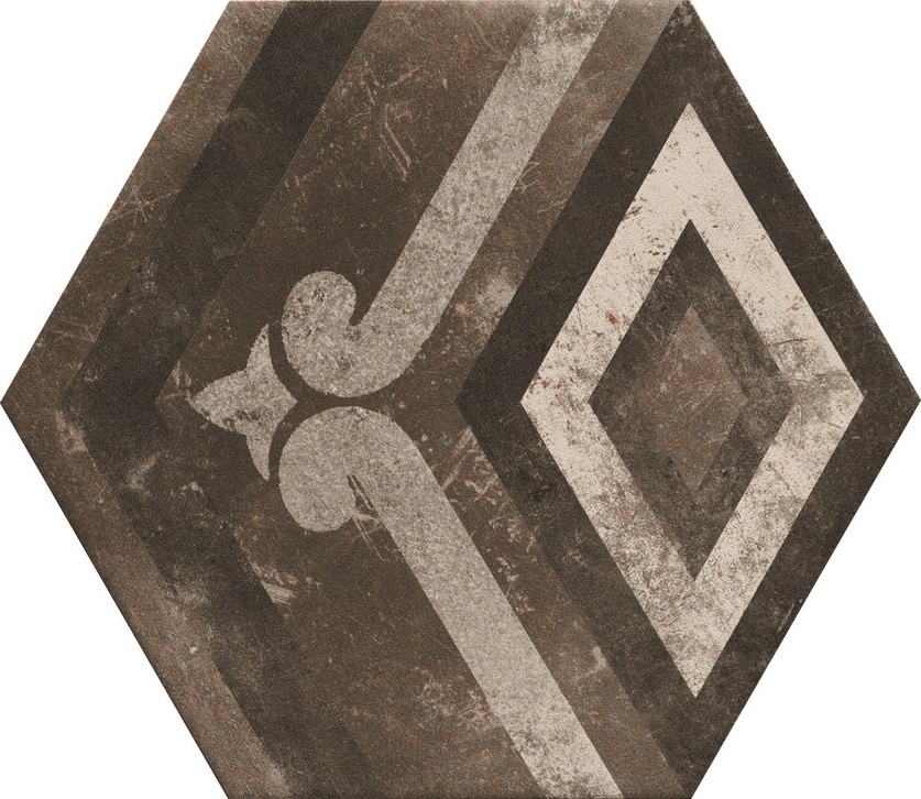 Hexagon Fliese Retro-Dekor Vintage 24x27,7 cm "Miami Mix" Sechseck rustikal CIR | 27 zufällige Dekore