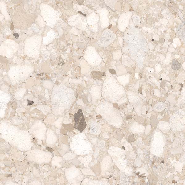 Fliese Terrazzo-Steinoptik beige matt 90x90 cm "Veni Beige" rektifiziert