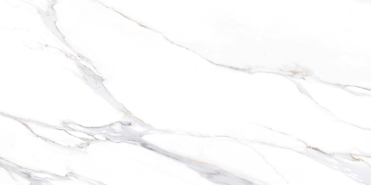 Fliese Marmoroptik weiß gold 60x120 cm marmoriert "Aurora Gold" matt rektifiziert