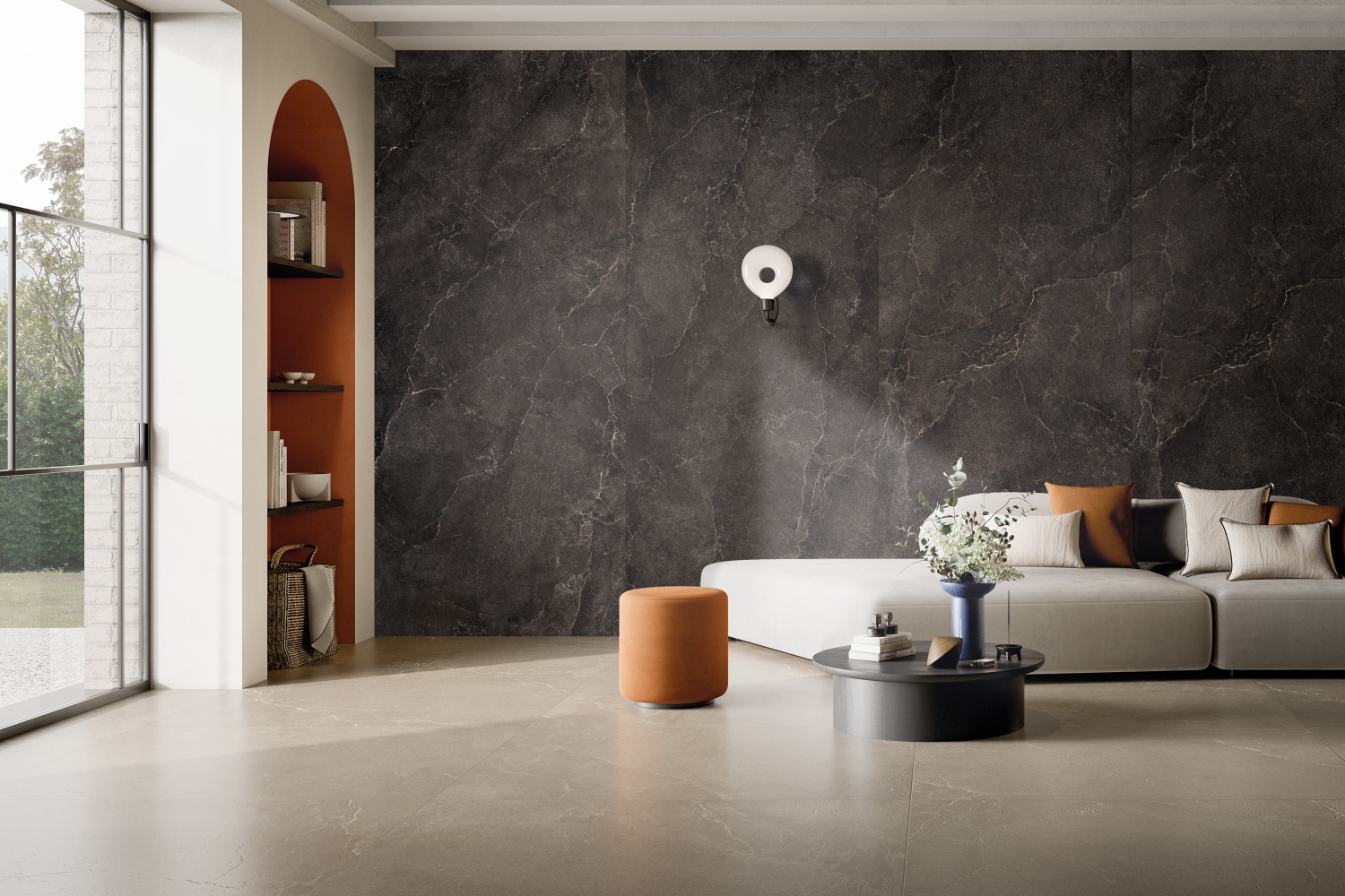 Ambiente La Fabbrica Fliese Steinoptik Noble Stone Dark schwarz