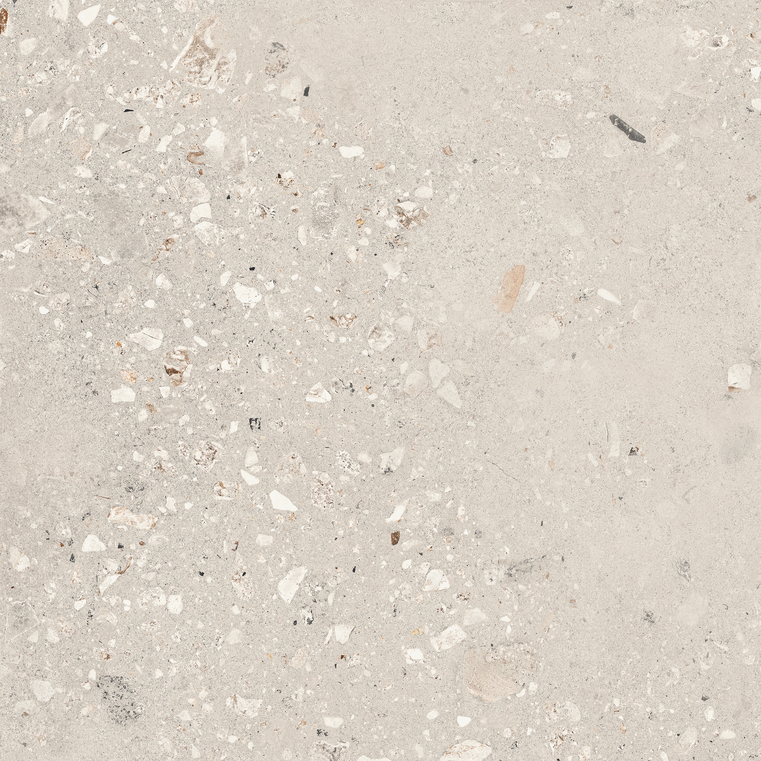 90x90 cm Fliese Terrazzo-Optik Logico Cosmo Pearl Sant Agostino hellgrau
