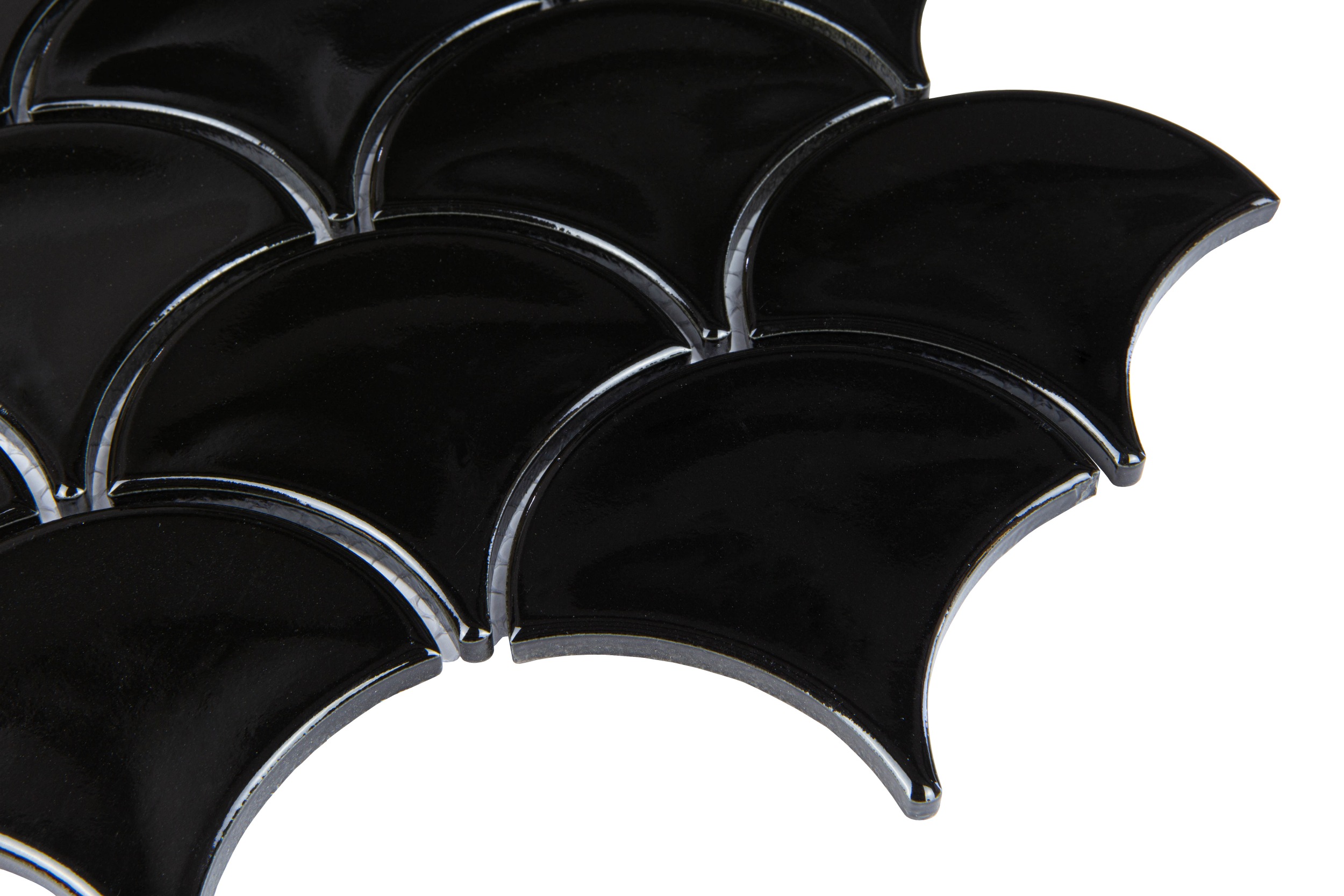 Mosaik Fischschuppen schwarz für Badezimmer Bad Badfliesen Dusche Wandfliesen für Küche